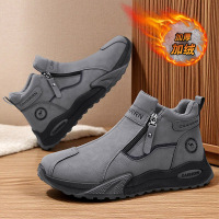 时尚冬季新款雪地靴男士棉鞋保暖耐磨低筒加绒加厚男鞋棉靴子