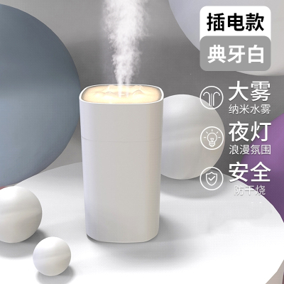 征集买家秀!空气加湿器如华福禄小型家用卧室孕妇婴儿学生宿舍办公室桌面车载喷雾_白色插电款补水保湿大喷雾氛围灯
