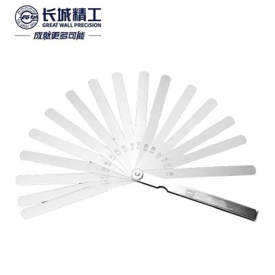 长城精工 公英制塞尺(100mm)GW-428004 16片 0.05~1.00mm 1把