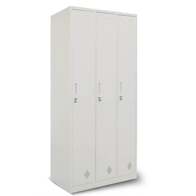 质凡三门更衣柜储物柜铁皮柜档案柜简约现代金属柜子其他