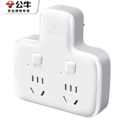 公牛(BULL)转换插头/品字形一转二插座 2位分控插座 GN-96023(单位:个)