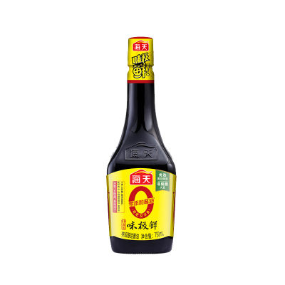 海天 0添加味极鲜酱油750mL/瓶*2瓶