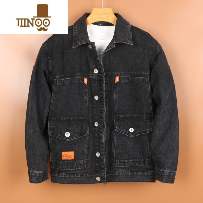 YANXU干活穿的牛仔外套男耐磨耐脏劳保工地工作多口袋加绒加厚夹克