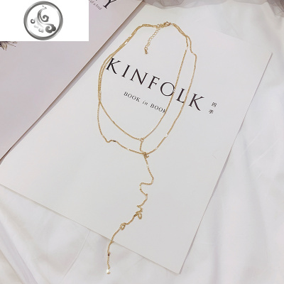 优雅气质长款ins双层项链女超仙简约百搭潮人Y字型锁骨链脖子饰品 JiMi