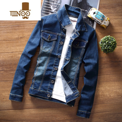 YANXU拼接卫衣男士连帽夹克春季潮牌假牛仔外套学生韩版休闲上衣服