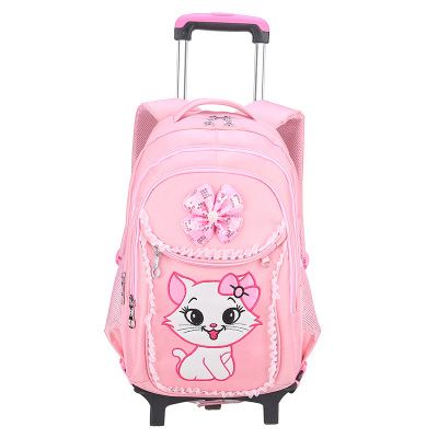 新款升级儿童拉杆书包女小学生1-3-6年级6-9-12岁三件套双肩背包