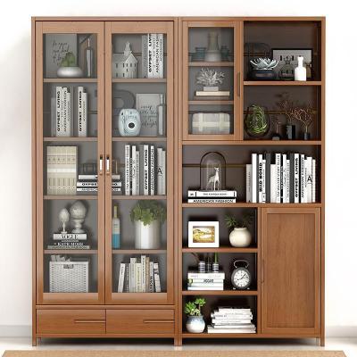 森美人博古架实木书柜新中式多宝阁博物架小摆件玄关柜客厅窄简约现代置物架