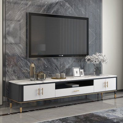 北欧电视柜现代简约小户型大理石电视柜茶几组合轻奢岩板电视柜