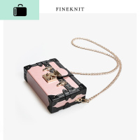 时尚包包个性小方包单肩斜挎女包手机包牙签纹盒子包NEW LAKE女斜挎包