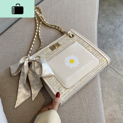 编织女包夏季小包2020新款潮网红高级感斜挎包百搭ins链条编包NEW LAKE女士单肩包