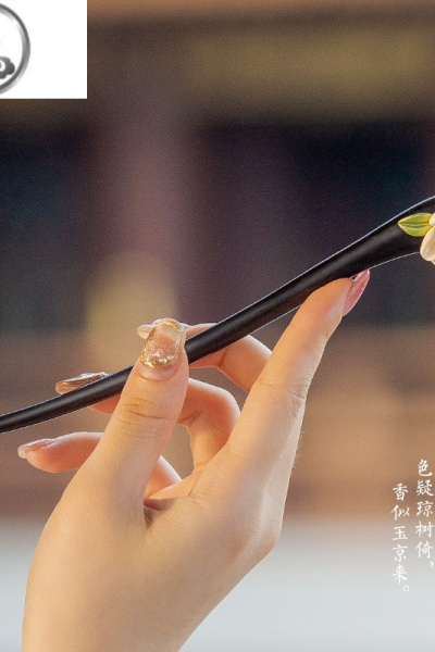 JiMi发簪古风日常高级感檀木钗子头饰旗袍缠花盘发木质簪子女简约现代