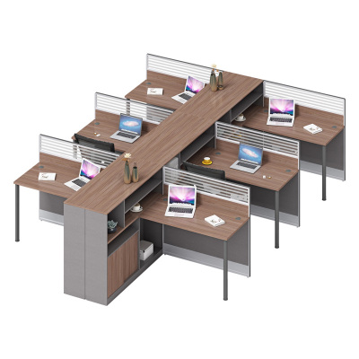 科朔 办公桌职员桌 员工桌 板式屏风桌 六人位 KS-06L3047