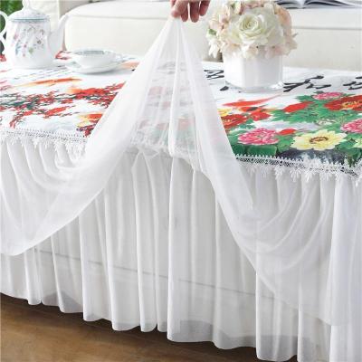 家柏饰(CORATED)茶几桌布蕾丝长方形客厅家用防尘垫电视柜盖巾布艺全包茶几布套罩