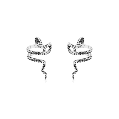 925纯银耳夹女无耳洞假耳钉蛇形朋克高级感耳骨钉潮人男女送女朋友老婆情人节七夕生日礼物