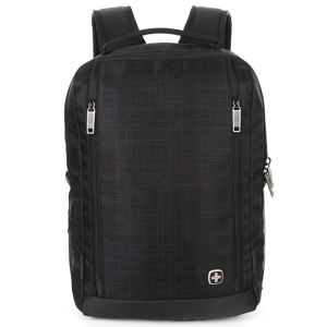 瑞士时尚幻彩潮流商务休闲多功能双肩包SN9770-1 黑色