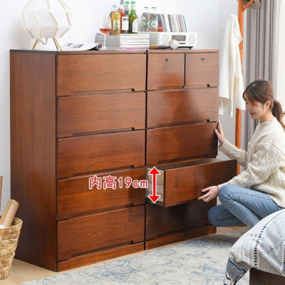 家柏饰(CORATED)实木加厚抽屉式收纳柜子多层大容量宝宝衣柜童储物斗橱五斗柜
