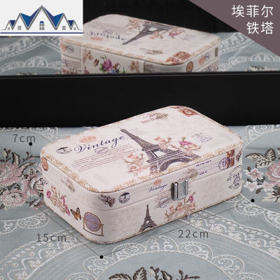 首饰盒皮革公主欧式饰品盒手饰整理盒耳环耳钉戒指耳坠首饰收纳盒 三维工匠