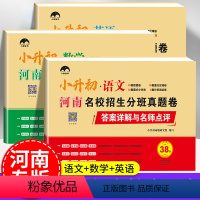 [河南专版]语文+数学+英语 [正版]2023新版小升初真题卷语文数学英语人教版河南重点初中名校招生分班考试模拟卷六年级