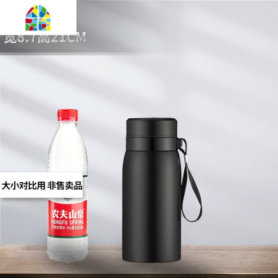 封后男女士超大容量保温杯茶水分离泡茶杯1000ml1500大号户外便携水杯 FENGHO 1100ml钢本色+背带皮套+