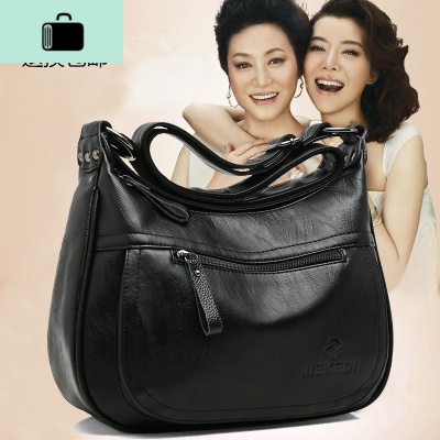 中老年包包女妈妈包单肩斜挎韩版大容量软皮女士婆婆单肩包软皮包NEW LAKE女斜挎包