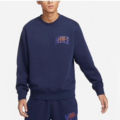 NIKE耐克卫衣运动休闲加绒保暖针织圆领男装套头衫FV4446-410 D