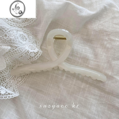 JiMi韩国小众超大号亚克力抓夹女简约高级感后脑勺盘发发夹