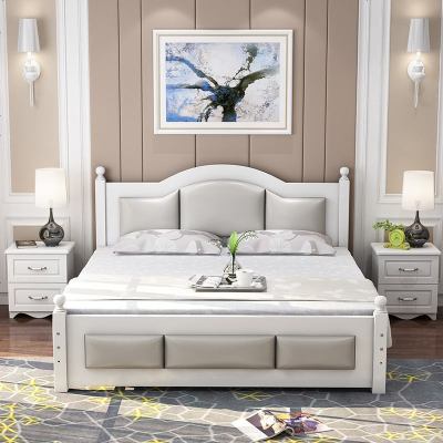 新品 简约软包实木床主卧1.8米双人床1.2米欧式公主单人床1.5米