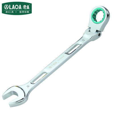 老A/LAOA 梅花棘轮两用扳手活动头开口梅花扳手17mm LA150517