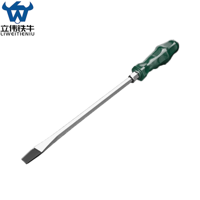 立伟铁牛绿胶炳螺丝刀8*300一字敲击型/把