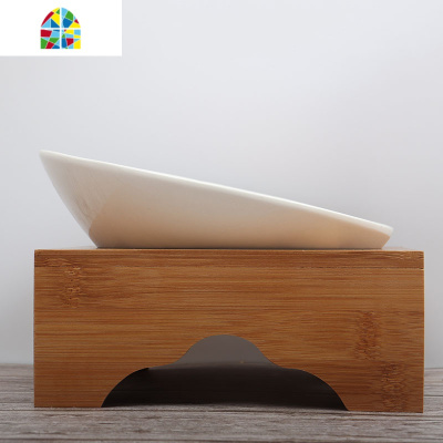 创意酒店西餐餐具水果沙拉碗异形糖水纯白陶瓷甜品碗斜口碗陶瓷碗 FENGHOU 6寸套装竹