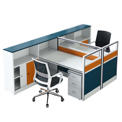 DXBG职员办公桌椅组合隔断屏风办公室卡座员工桌多人位电脑桌简约现代2人位T型含柜椅