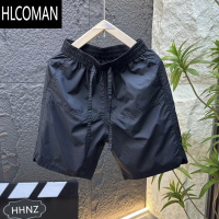 HLCOMAN夏季潮牌网眼透气短裤男士薄款宽松休闲五分裤时尚运动百搭沙滩裤