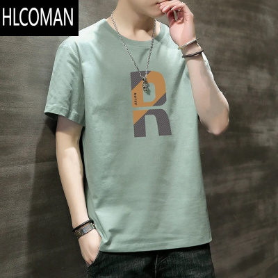 HLCOMAN夏季新款男士短袖潮流百搭t恤男圆领韩版宽松学生上衣