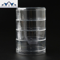 四层旋转首饰盒耳钉耳环项链收纳盒饰品简约耳饰品耳坠整理盒家用 三维工匠