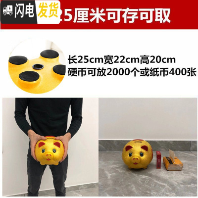 三维工匠存钱罐创意不可取金猪网红储钱罐只进不出超大号365天存钱计划箱 单个25厘米[可取钱]储蓄罐