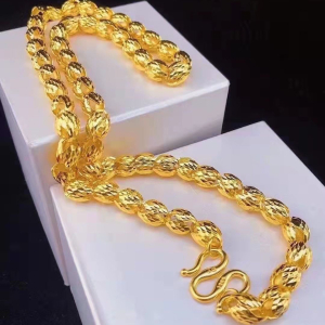 越南沙金项链男霸气火焰龙珠链男士车花麦子链金同款久时尚灯笼链送女朋友老婆情人节七夕生日礼物 灯笼项链10mm70cm85g