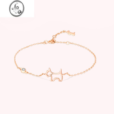 JiMi/瑷嘉莎臻我镂空手链女2023年新款ins时尚感小狗简约