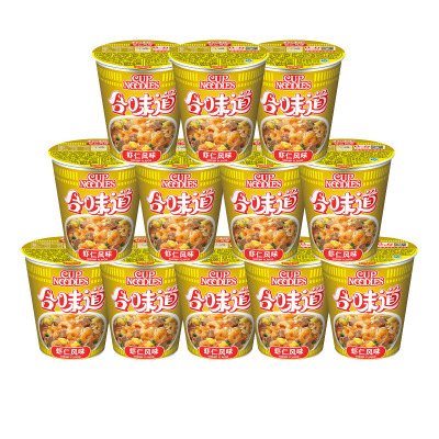 合味道(Cup noodles) 方便面组合装 杯面泡面快餐面 虾仁风味12杯整箱装