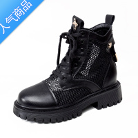 SUNTEK2023新款夏季凉靴女松糕厚底马丁靴时尚轻便软底透气网靴凉鞋