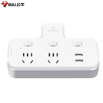 公牛(BULL)USB转换插头/品字形一转二带USB 2位分控带2USB口 GN-96023U(单位:个)