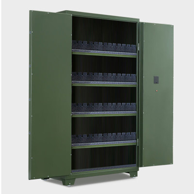 格具(GEJU) 加厚金属武器存放柜管制器械保管柜密码锁存储柜 军绿色 高1.5米 可放60把短