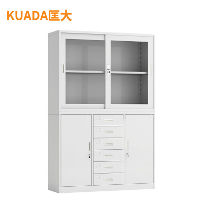 匡大 文件柜铁皮柜办公文件资料储存柜钢制宽中六斗文件柜 KDT368