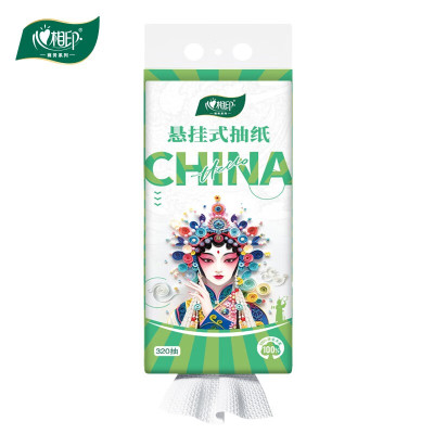 心相印(Mind Act Upon Mind) DTD320 绿野馨风悬挂抽取式面巾纸 320抽/包