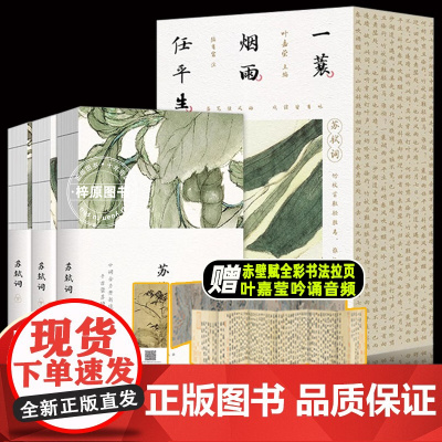 赠书法拉页+音频 一蓑烟雨任平生苏轼词上中下全3册文学国学历史名中国经典人物传记名人传彩古风视觉设计中国古典诗150余幅