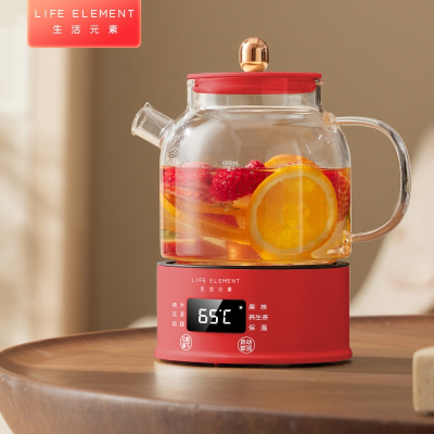 生活元素(LIFE ELEMENT)养生壶电炖家用多功能迷你小型煮茶壶电煮杯办公室花茶壶_红色