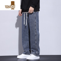 YANXU牛仔裤男夏季垂感长裤宽松高街美式直筒裤男款裤子男生潮牌休闲裤