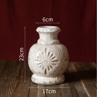 美帮汇法式乡村花复古白瓷陶瓷花瓶花壶花器手工艺术装饰器皿摆件 复古花纹瓷瓶(C)