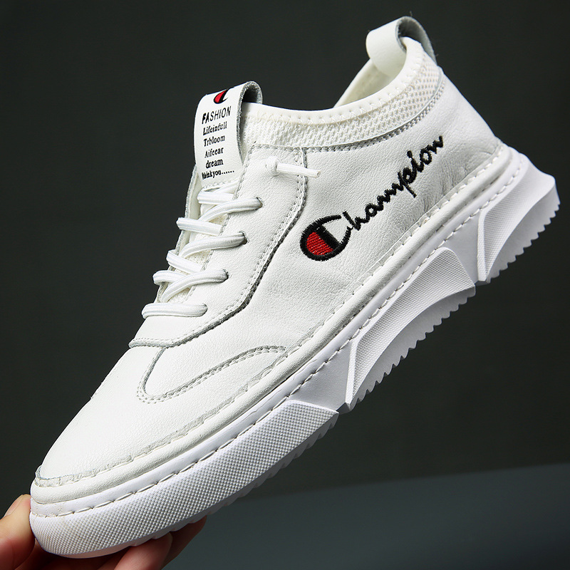 男鞋新款透气小白鞋子男学生韩版潮流百搭厚底运动休闲板鞋男