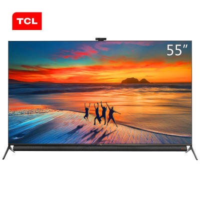 TCL 官方旗舰 55C79 (55英寸) 原色高色域 3+32GB 视屏通话 一体圆柱安桥音响平板电视