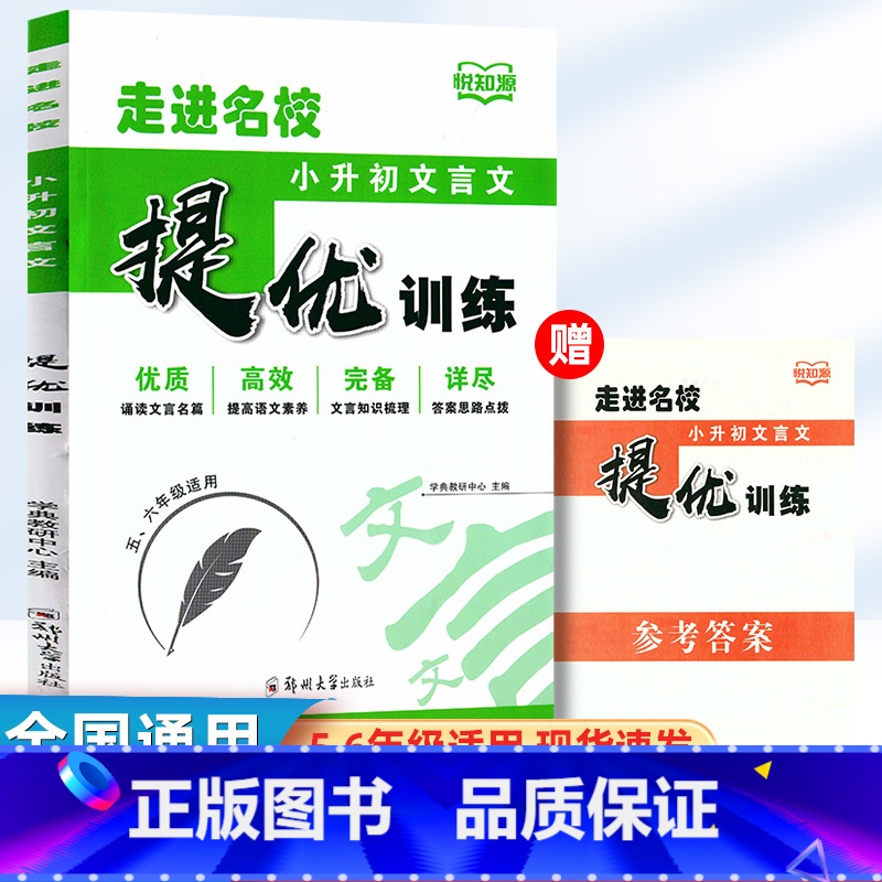 小升初文言文 提优训练 小学通用 [正版]2024秋新版走进名校小升初核心考点文言文语文数学提优训练语数全国版适用六年级